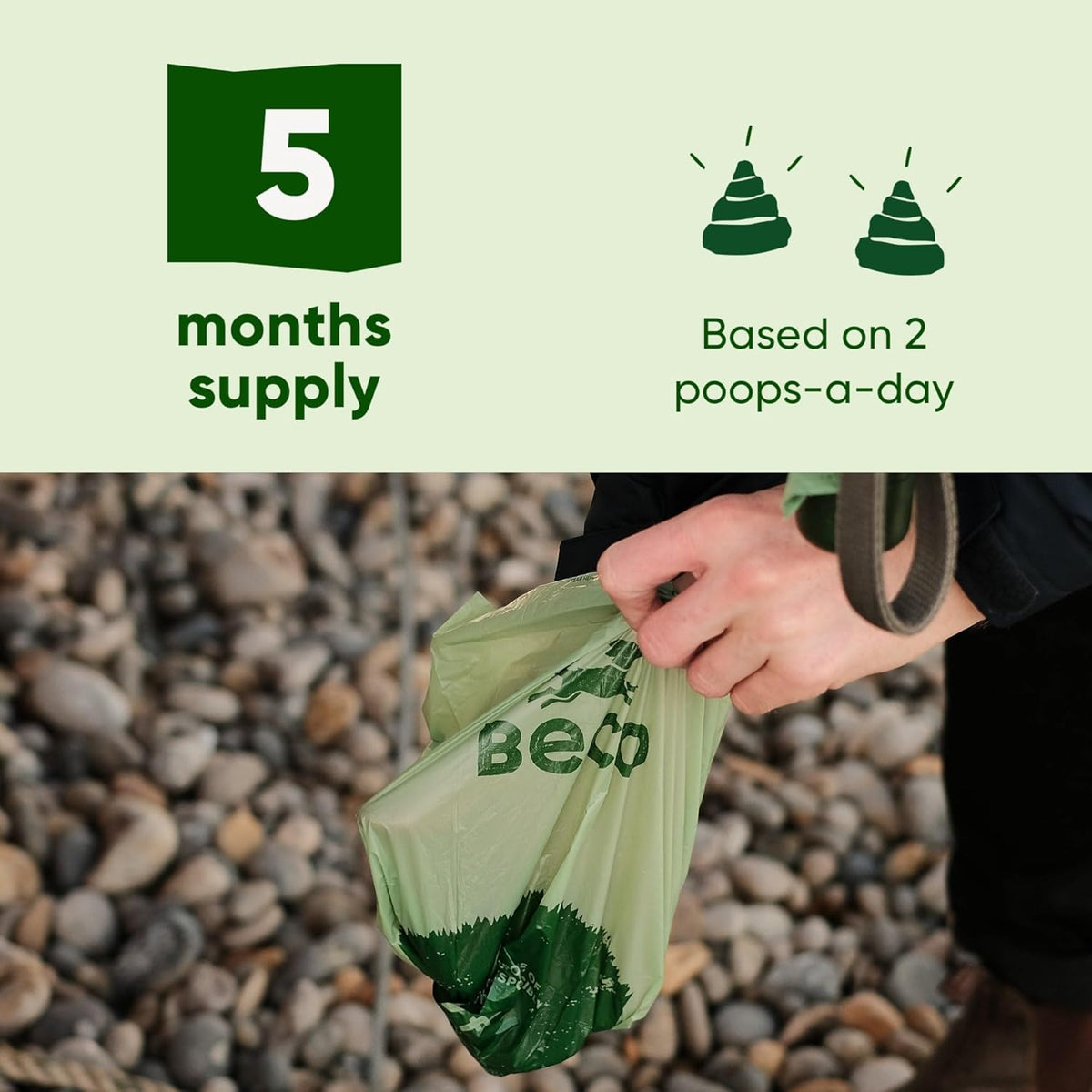 Dog Poo Bags, 94% Recycled Plastic, Unscented XL Roll, 300 Bags