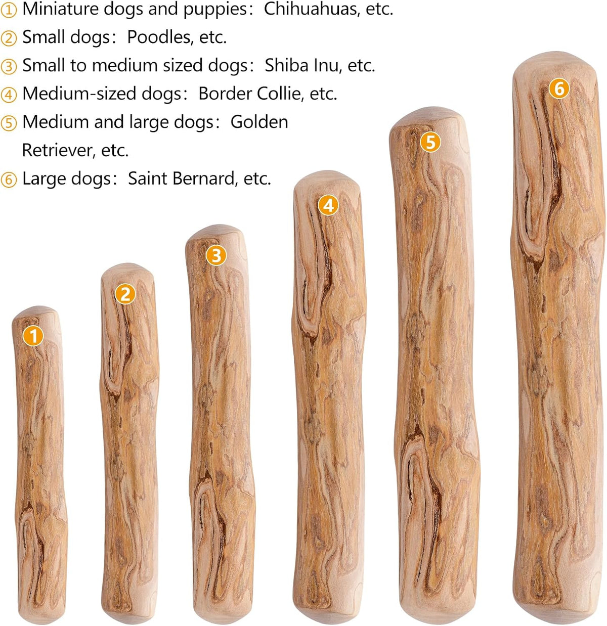 3 Pack Coffee Wood Dog Chew Toy - S, Dogs Chew Toys