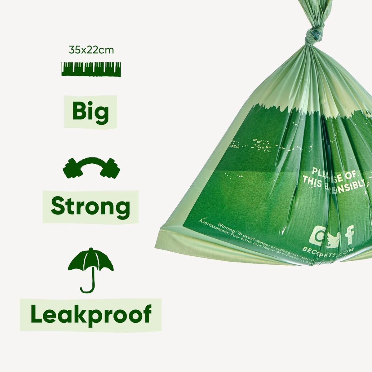 Dog Poo Bags, 94% Recycled Plastic, Unscented XL Roll, 300 Bags