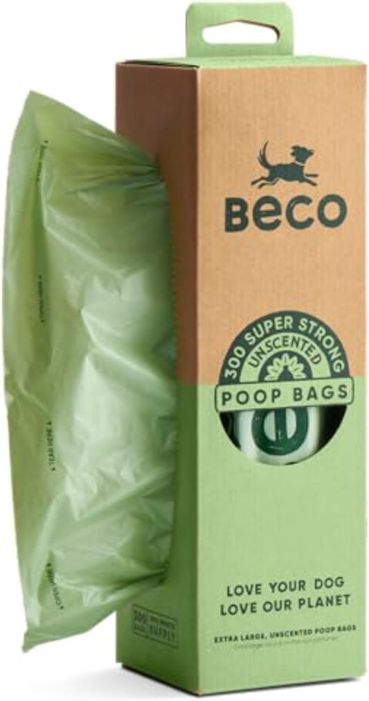 Dog Poo Bags, 94% Recycled Plastic, Unscented XL Roll, 300 Bags