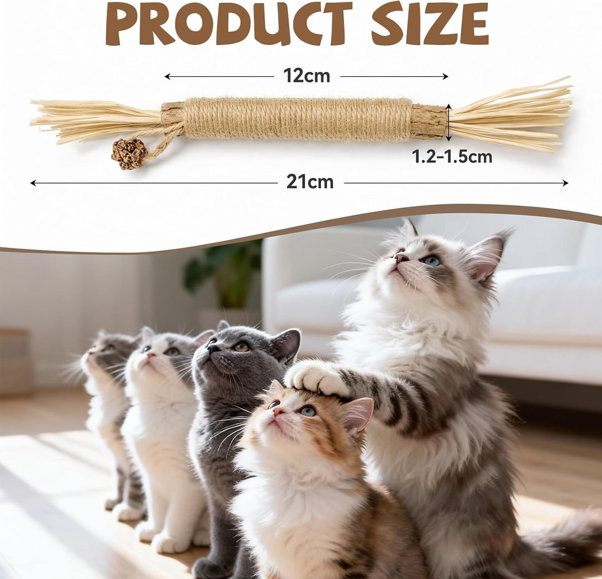 3PCS Cat Silvervine Chew Sticks,Cat Teeth Nip Cleaning Catnip Toys，Toys for Indoor Cats Kitten Teething and Stress Christmas and Birthday Gifts for Your Pet