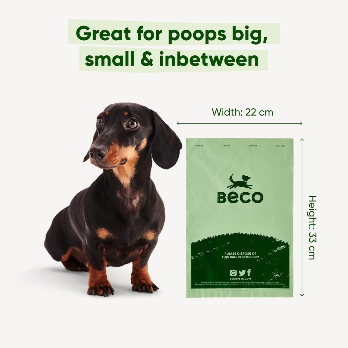 Dog Poo Bags, 94% Recycled Plastic, Unscented XL Roll, 300 Bags