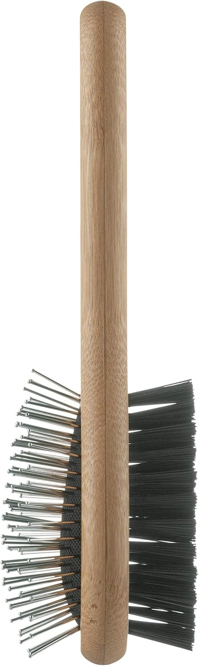 Bamboo Combi Brush, for Grooming Dog, Cat, Puppy with Smooth Short and Medium Hair Coats, Handmade from Natural Sustainable Bamboo, Small,Brown