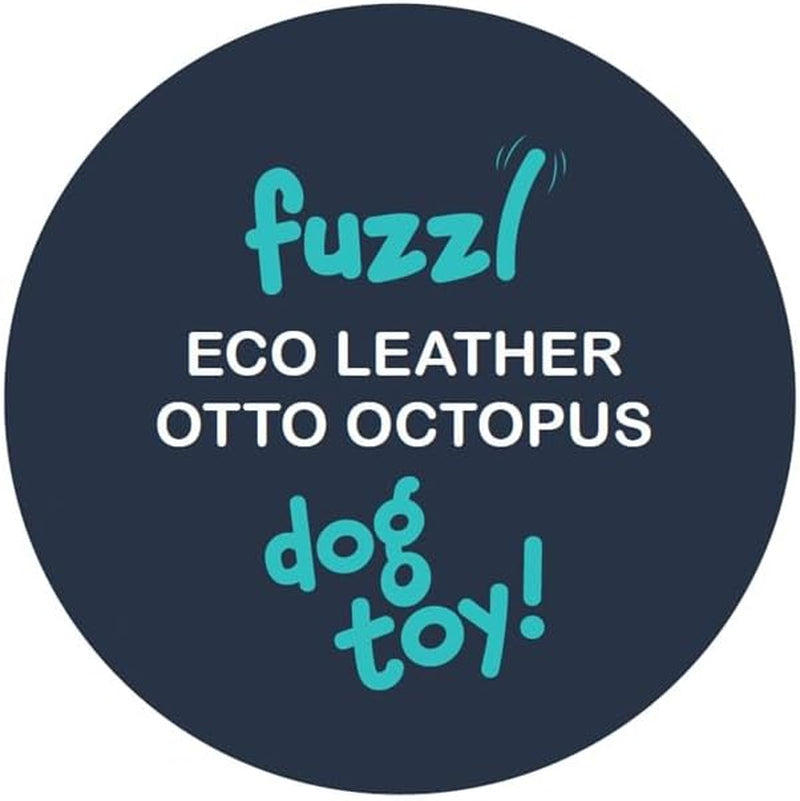 Eco Leather Otto Octopus Dog Toy - Durable Double Stitched Chew Toy with Natural Jute Filling & Cotton Lining - Eco-Friendly Interactive Toy with Rope Tentacles for Fetch, Play & Teeth Cleaning