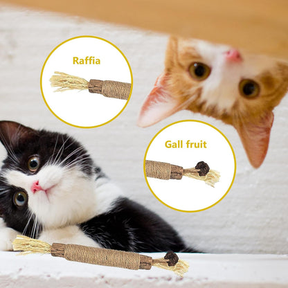 6 Pcs Natural Silvervine Sticks Kitten Teething Toys,Natural Cat Teeth Nip Cleaning Teeth,Chew Catnip Chew Toys,Naturalcat Chew Toys for Indoor Catteeth Cleaning Kitten Teething and Stress Release