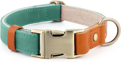 Genuine Leather & Hemp Dog Collar, Adjustable, Gentle & Stylish