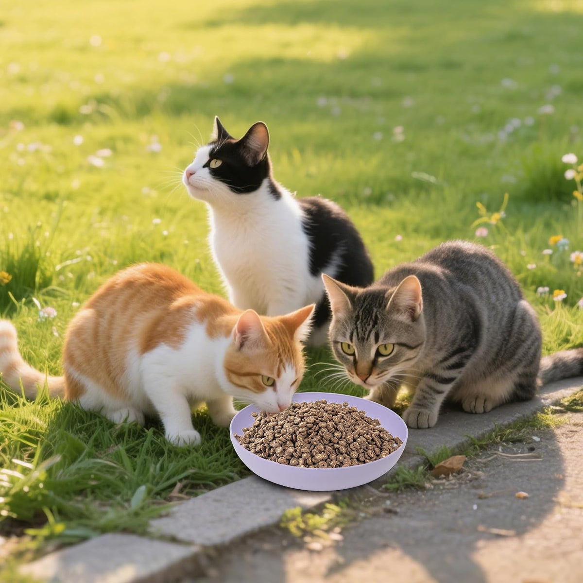8 Pack Cat Bowls Whisker Friendly, Cats Food and Water Bowl, Durable Wide Wheat Straw Pet Feeding Dishes Plate for Indoor Outdoor Cats