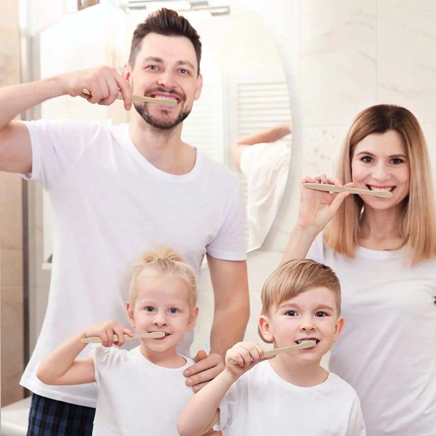 100 Pack Eco Friendly Natural Bamboo Toothbrushes,Soft Bristle Vegan Organic Wooden Travel Hotel Tooth Brush for Adults & Kids