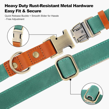 Genuine Leather & Hemp Dog Collar, Adjustable, Gentle & Stylish