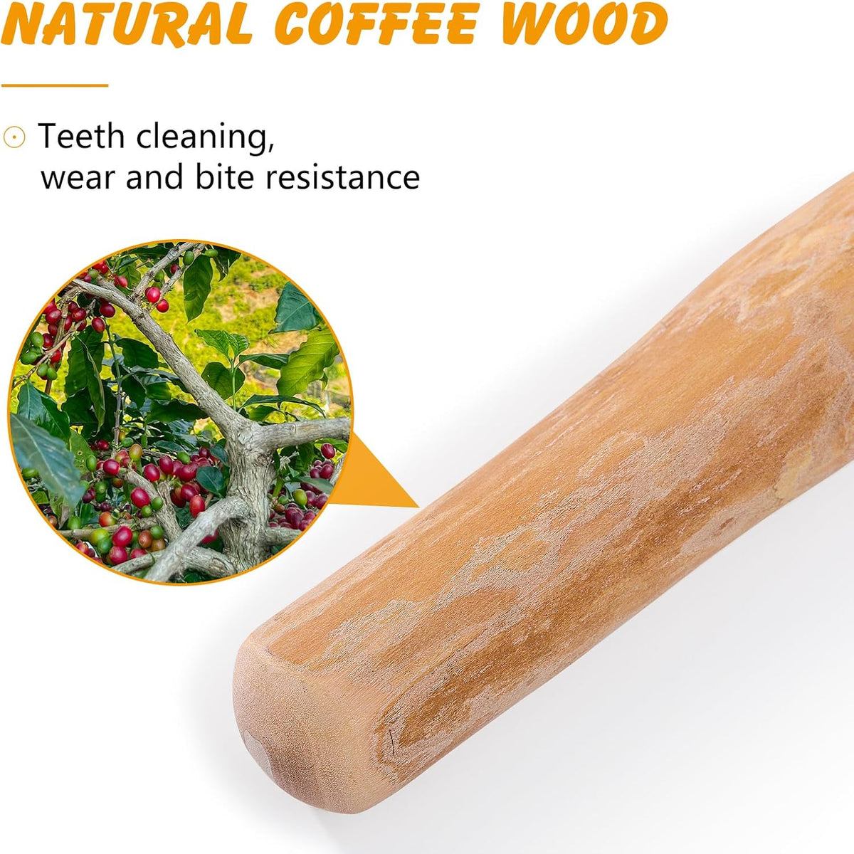 3 Pack Coffee Wood Dog Chew Toy - S, Dogs Chew Toys